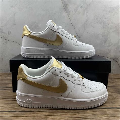 white metallic gold air force 1